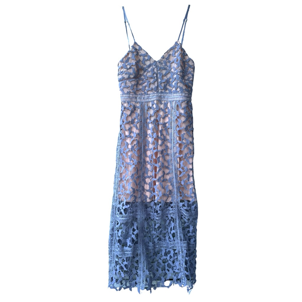 Anthropologie Elliatt Tingle Lace Overlay Sheer Crochet Midi Dress L Nwt